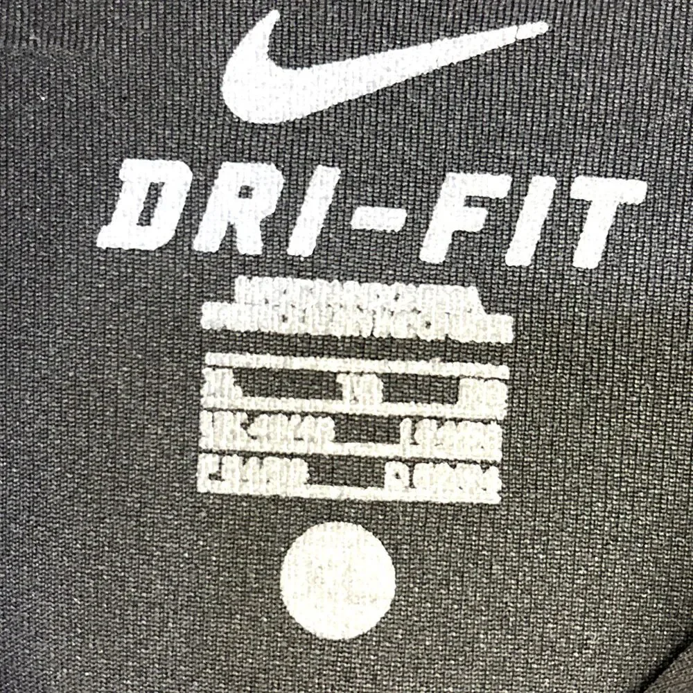 Nike Dri-Fit Golf Polo Shirt Black White Curved Piping Size XL